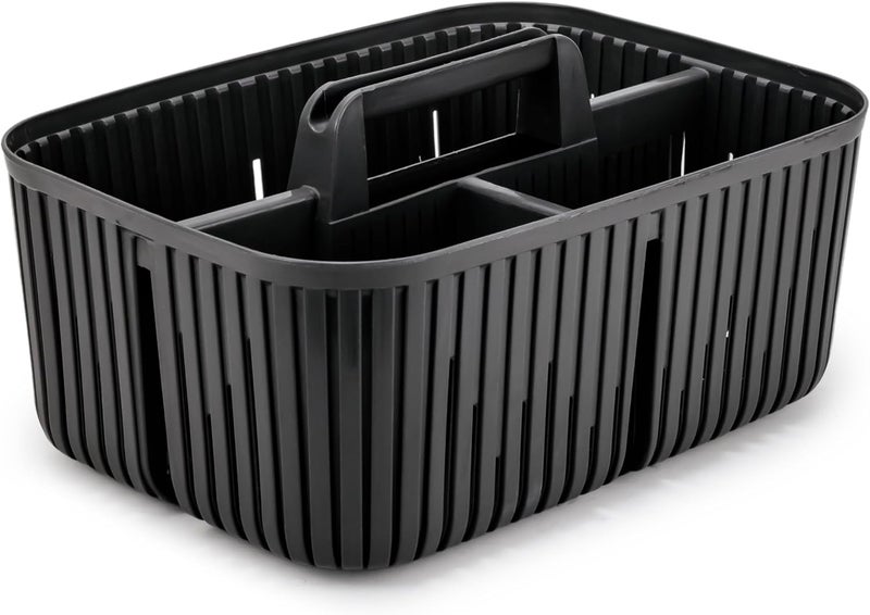 Herevin Black Multi-Purpose Storage Basket with Handle – Durable BPA-Free Polypropylene (PP) Organizer for Home, Kitchen, Office - Image 1
